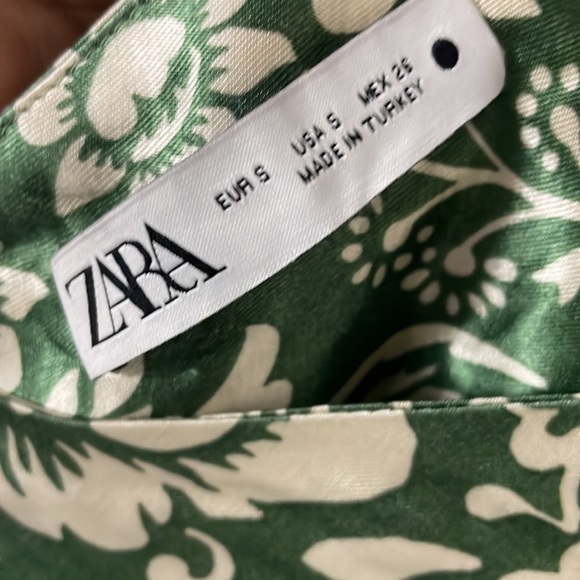 ZARA Green Floral Midi Dress | NWOT - Picture 9 of 14